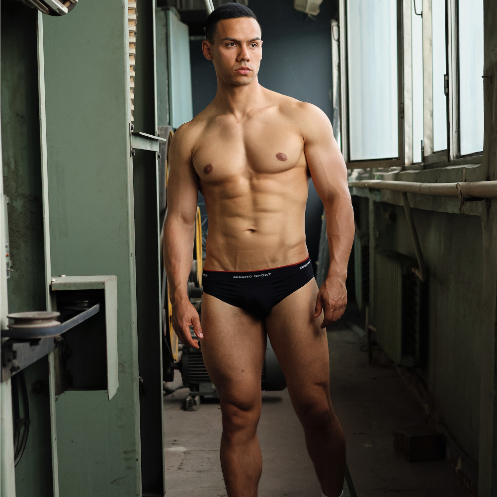 Мужские трусы слипы черные бесшовные ISSIMO SLIP SPORT IS03