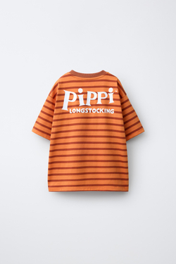 ZARA ФУТБОЛКА В ПОЛОСКУ «ПЕППИ ДЛИННЫЙЧУЛОК» © ASTRID LINDGREN COMPANY, ПОЛОСКИ