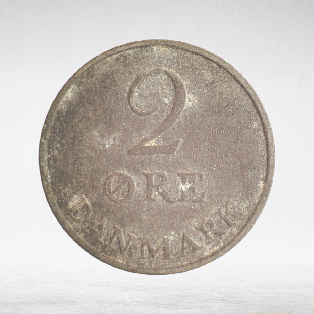 Denmark, 2 Øre - Frederik IX, 1954, VF