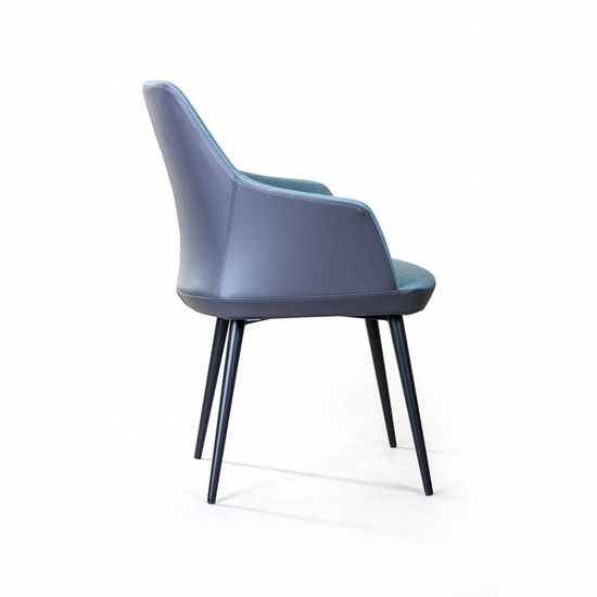 Стул с подлокотниками Frank, рогожка комби синий