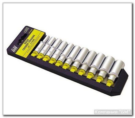Набор головок12-гр. 1/2" глуб.12 пр.(10-22) CrV БМ