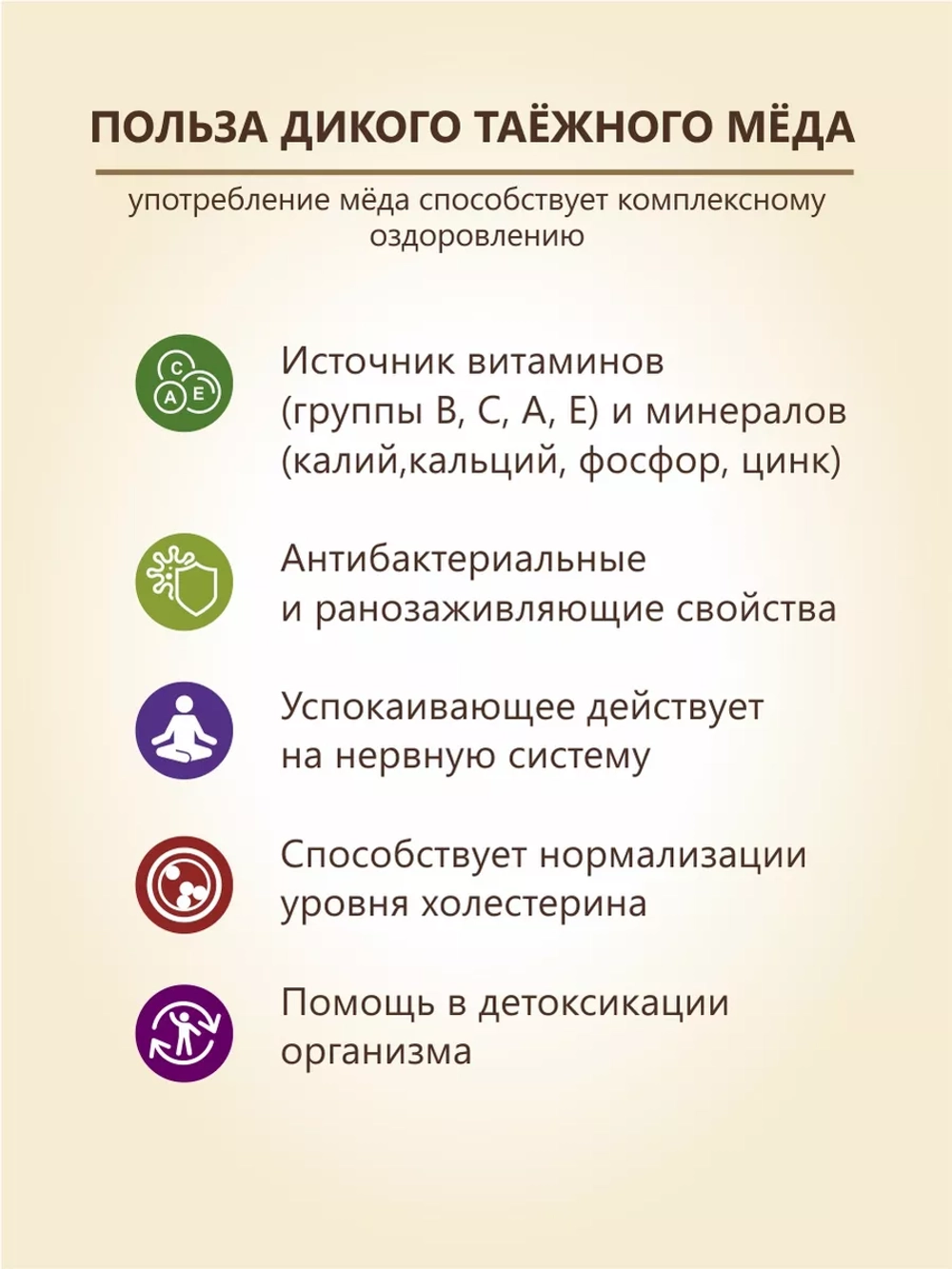 Мёд Дикий Таёжный натуральный 500 г Берестов