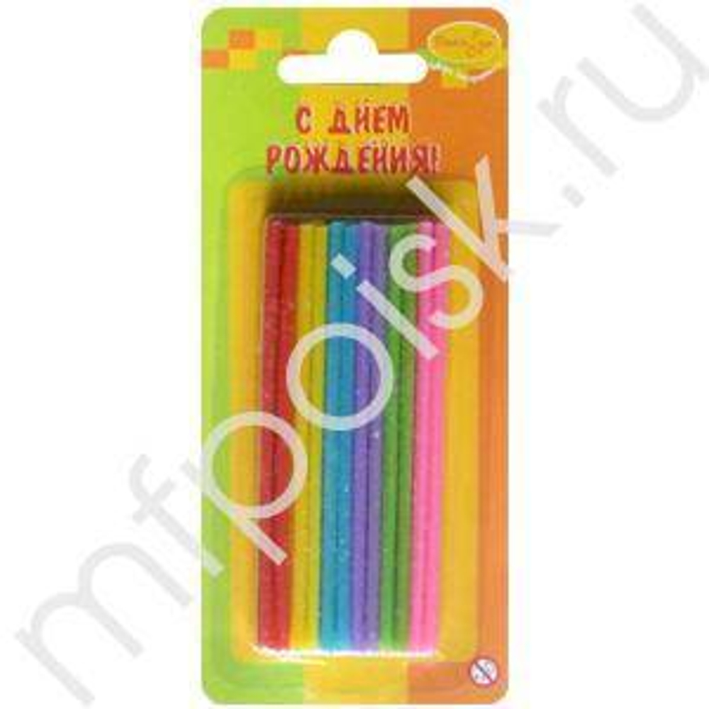 Свечи Пати Бум Коктейльные мини с блестками 36 шт.