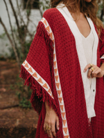 Berber пальто-пончо (красная охра)