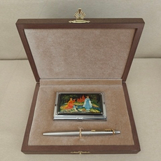 Набор подарочный "На прогулке" с ручной росписью в футляре