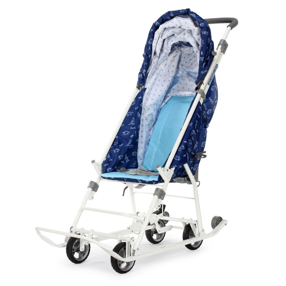 Санки-коляска "Наши Детки 3-1К" с динозавриками