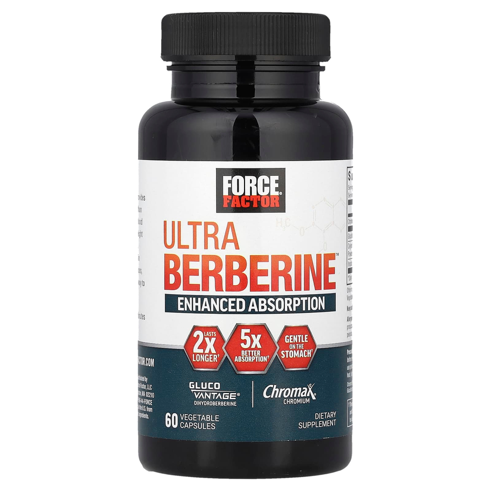 Force Factor, Ultra Berberine ™, 60 растительных капсул