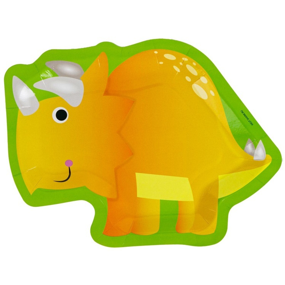 Тарелки-фигурные бумажные «Динозаврик», 25 см, 6 шт