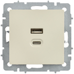 BRITE Розетка USB A+C 45Вт высокоскоростная зарядка РЮ11-2-БрКр бежевый IEK
