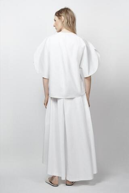 ZARA АСИММЕТРИЧНАЯ ЮБКА ИЗ ПОПЛИНА — ZW COLLECTION LIMITED EDITION, БЕЛЫЙ