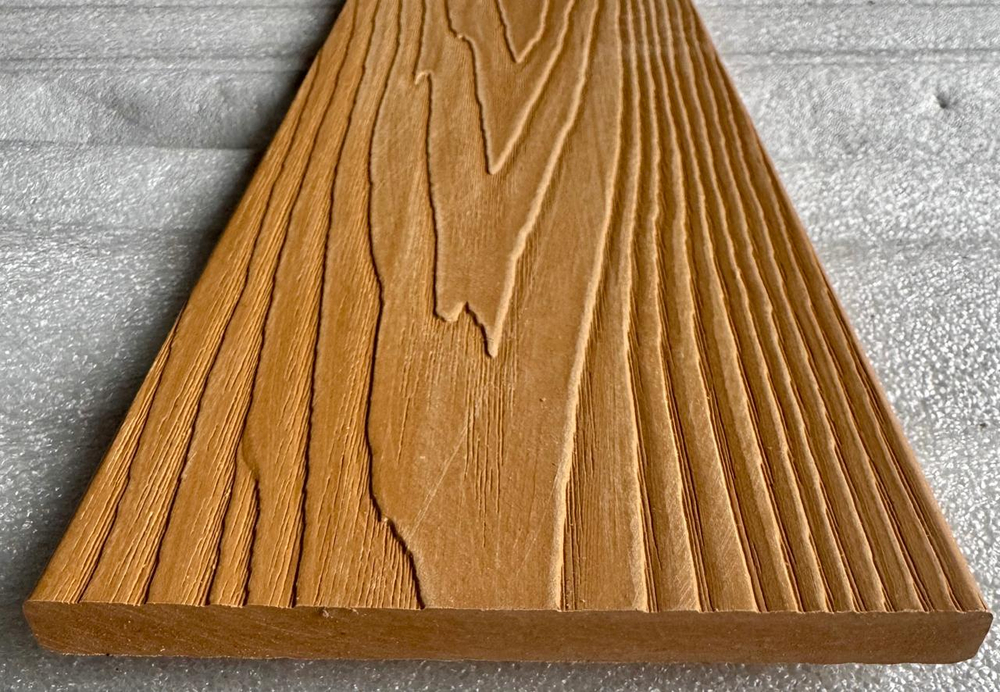 Заборная доска полнотелая двухсторонняя 3D тиснение под дерево 137*10 Цвет Орех