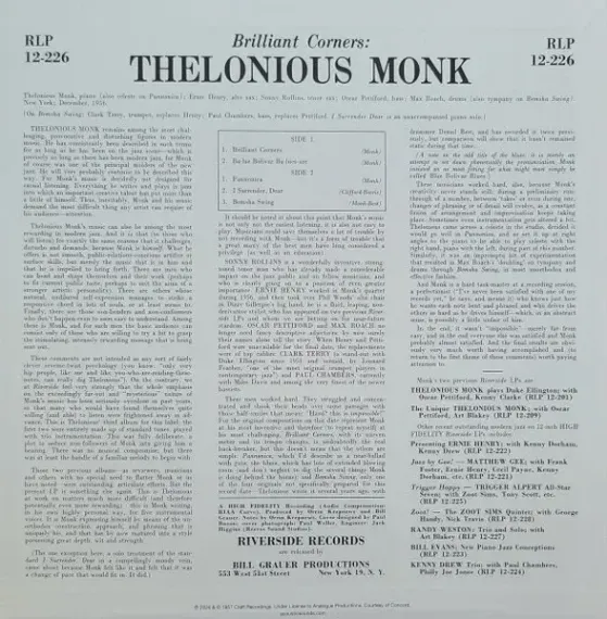 Thelonious Monk – Brilliant Corners (Analogue) LP