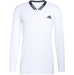 Мужская теннисная футболка Adidas Climacool Long Sleeve Top - white