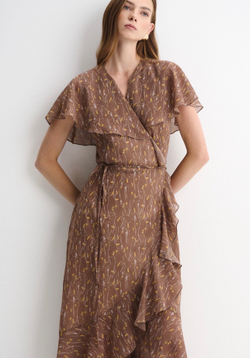 Платье Нежность миди шоколадный