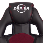 Кресло DRIVER (22) кож/зам/ткань, черный/бордо, 36-6/TW-13