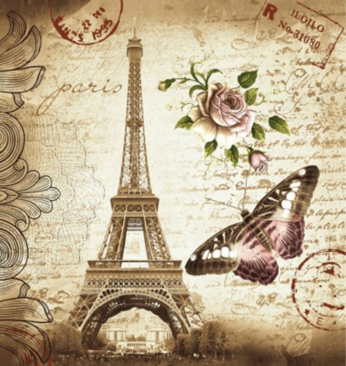 Штора для ванной  Фотопринт 180*180 Париж  YQL-DX-128 без колец