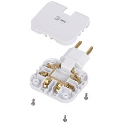 Разветвитель электрический ЭРА SPF-3-FL поворотный на 3 розетки 10А белый