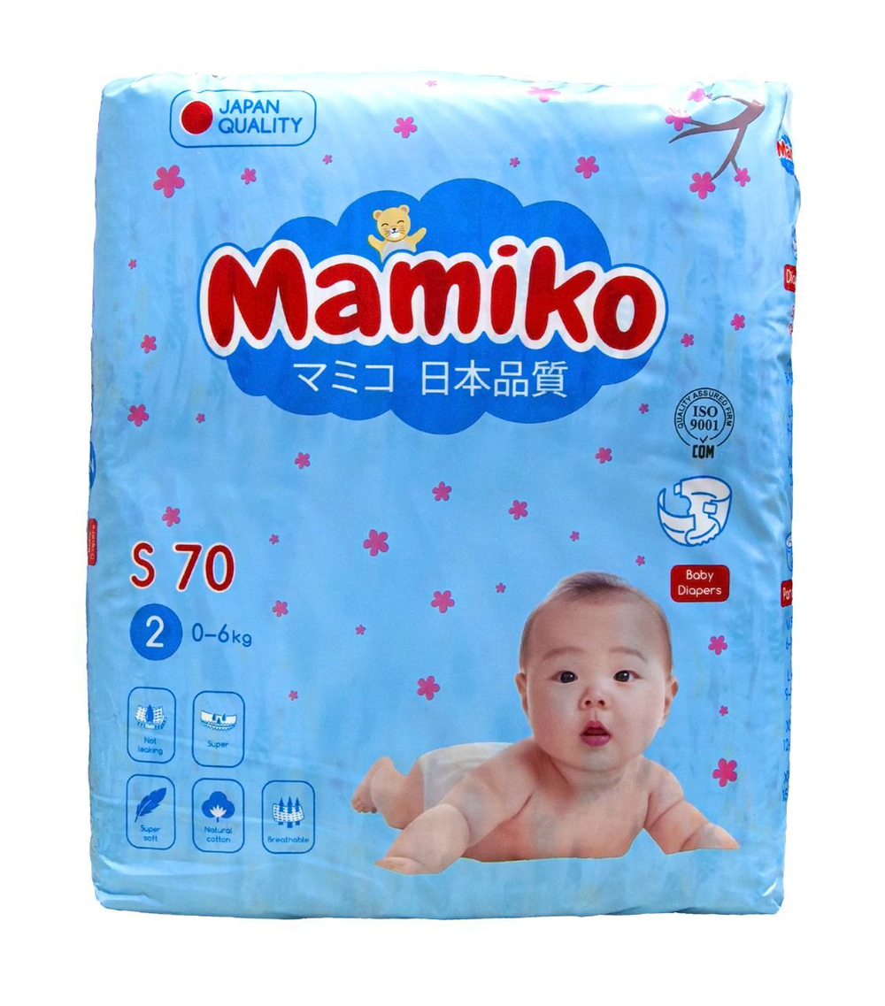 Подгузники Mamiko S (0-6 кг) 70 шт