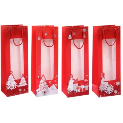 Пакет под бутылку «Мгновение» 12*35*9 см, микс