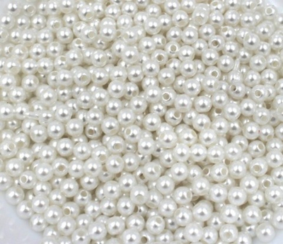 Бусины пришивные, Ø 6 мм, 50 гр, молоко