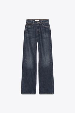 ZARA ДЖИНСЫ Z.04 STRAIGHT FULL LENGTH С ВЫСОКОЙ ПОСАДКОЙ, СИНИЙ