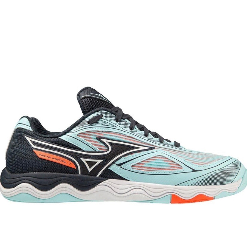 MIZUNO, WAVE MEDAL 7, Table Tennis, Turquoise/CBlue/Soleil, WOMEN, US 5,5 /EUR 37 /UK 4,5 /СМ 23,5