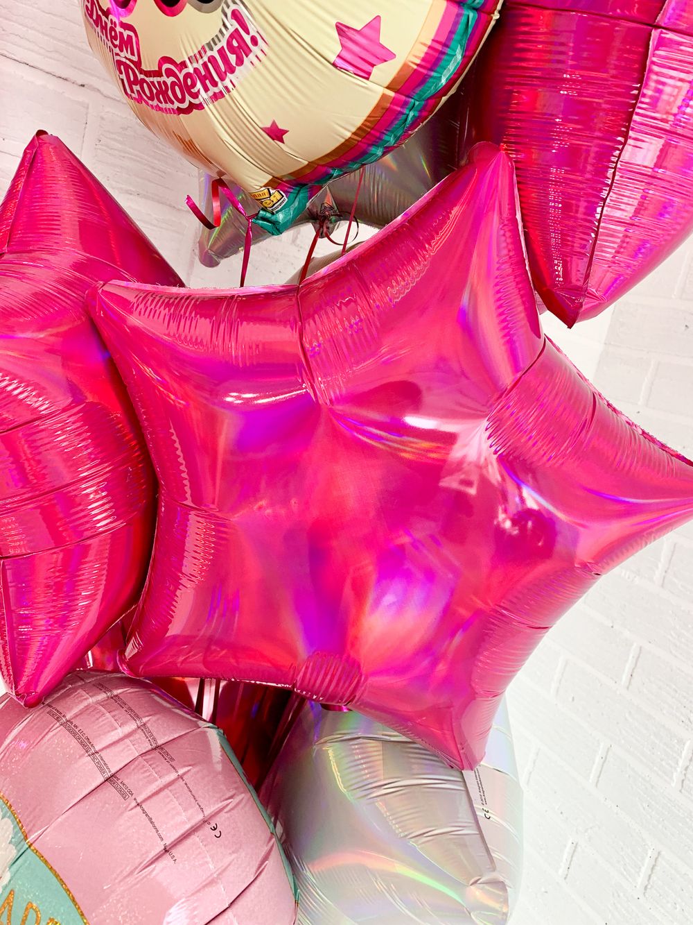 АN Шар звезда (19" / 48 см) Переливы Magent (фуксия) (БГ-15)  Изображение2