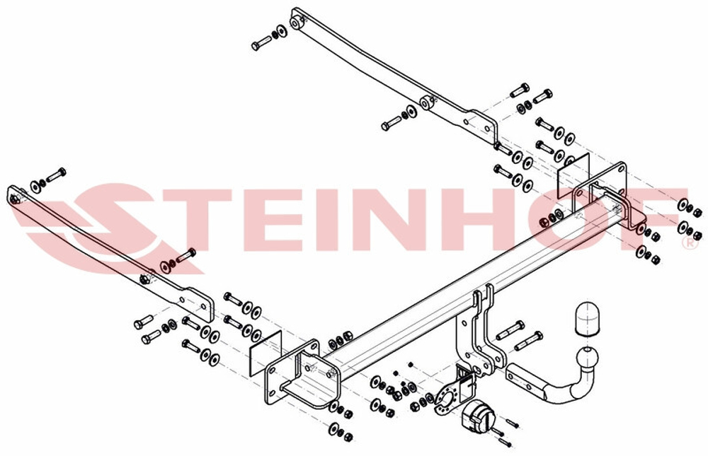Фаркоп Steinhof M-150 для Mercedes E-Class купе c207 2009-2016, Mercedes E-Class кабриолет a207 2009-2016(паспорт и сертификат в комплекте)(без электрики)