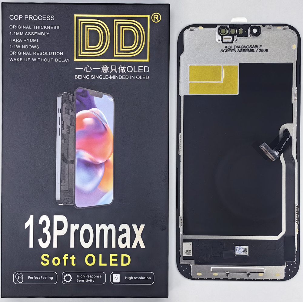Дисплей iPhone 13 Pro Max Soft OLED ("привязка" с верификацией без ошибки); 120Hz; бренд DD