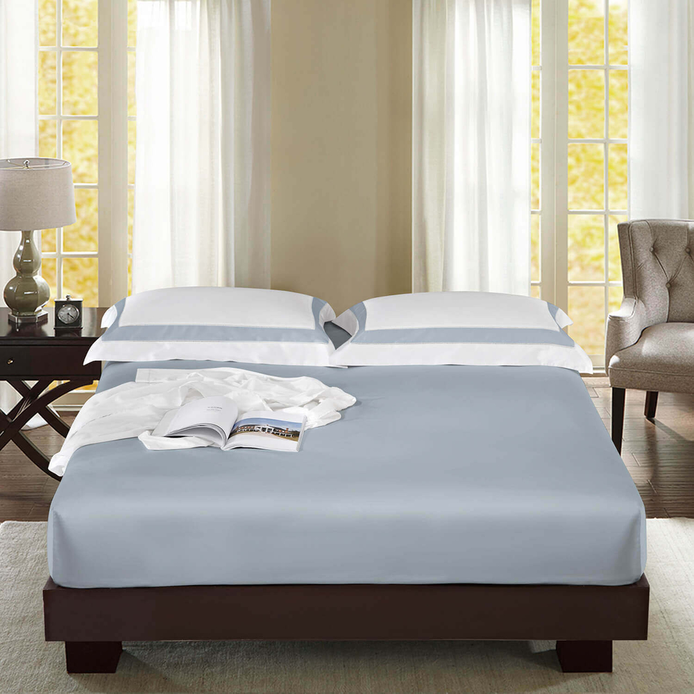 Простыня на резинке 160x200x40 Sharmes Solid голубая