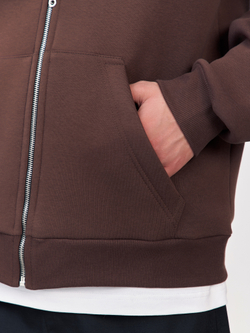 Худи зип с начесом (коричневый)