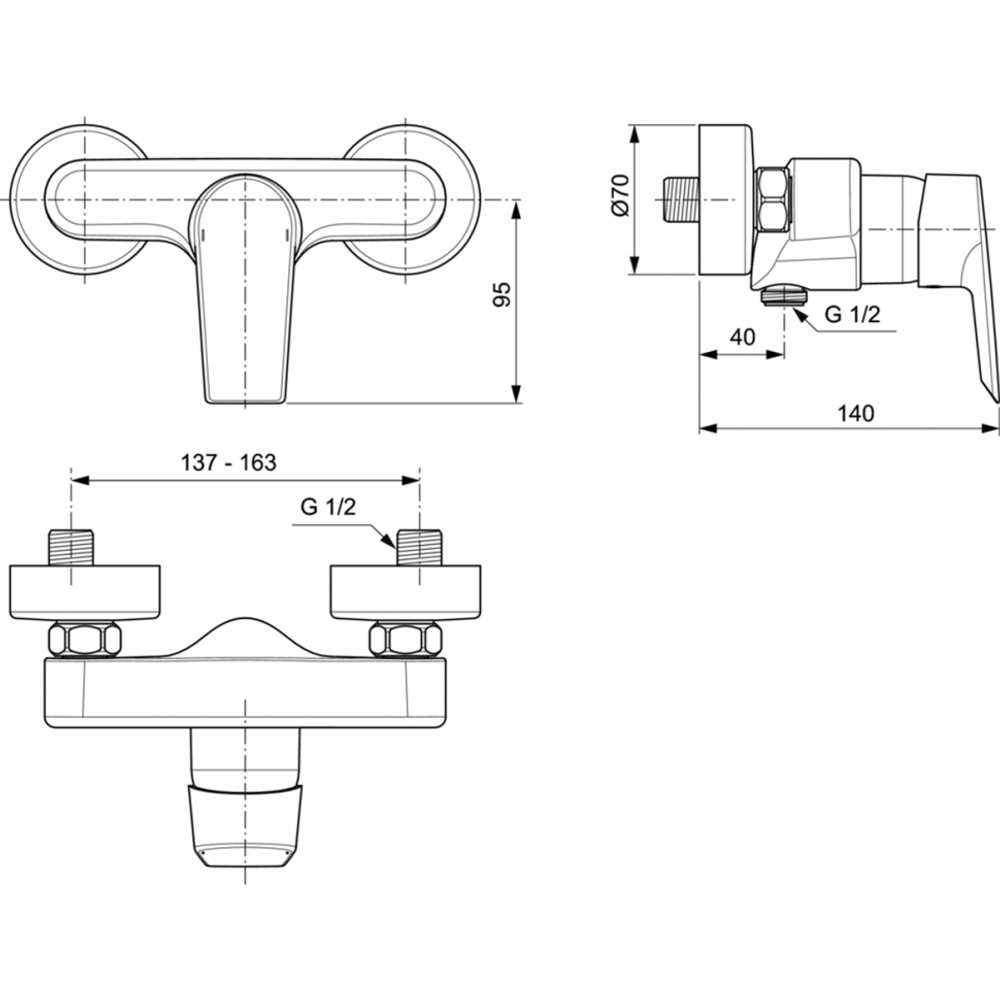 Смеситель Ideal Standard  TESI A6581AA для душа