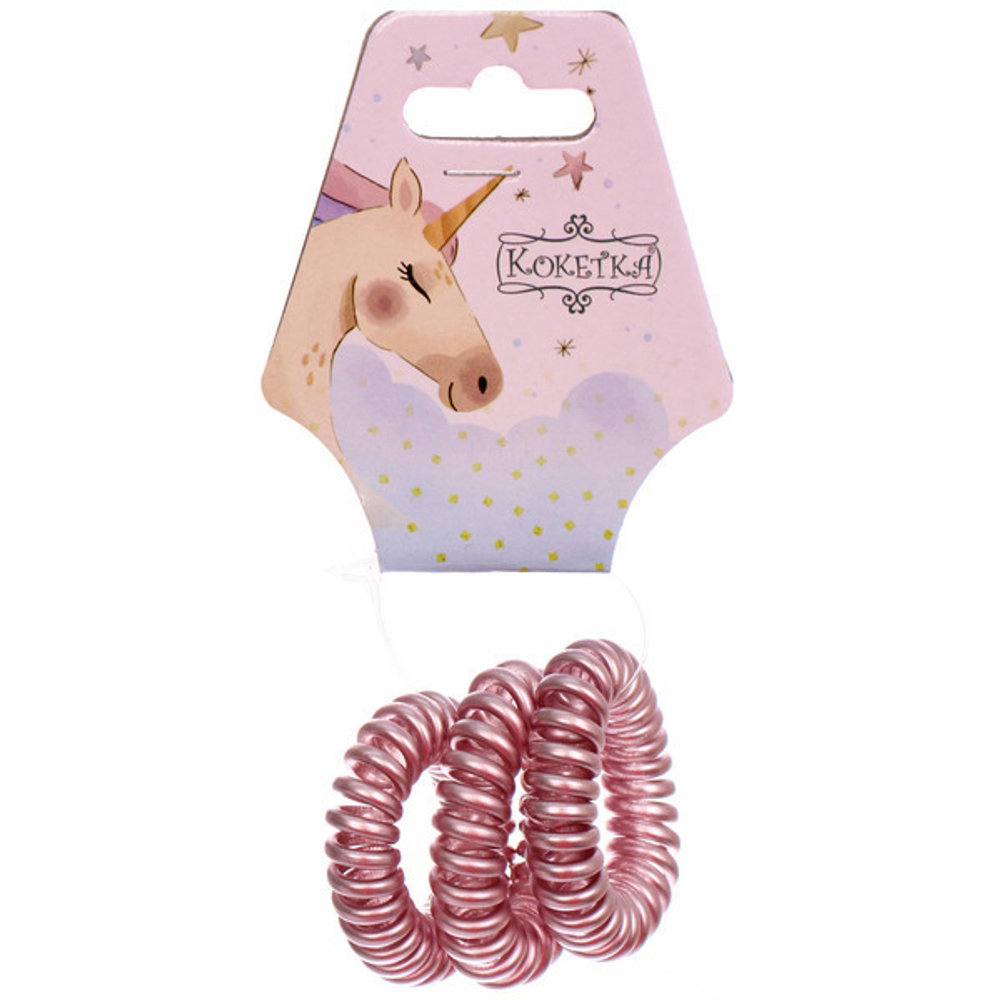 Резинки для волос силиконовые 3шт «ЕЖЕВИКА», цвет пудровый, d-3,8см (Подвес Единорог)