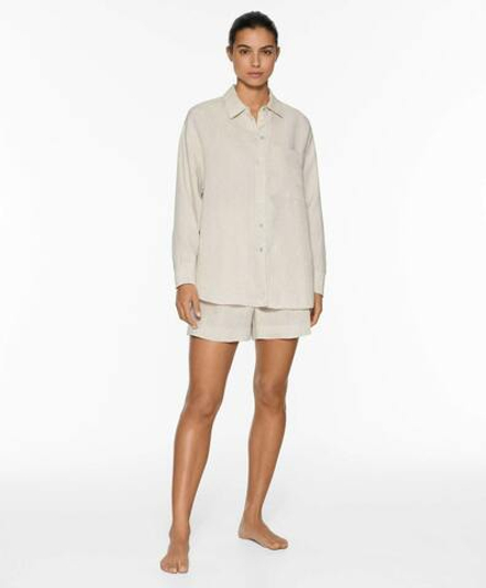 Oysho Шорты в классическом стиле, песочный меланж