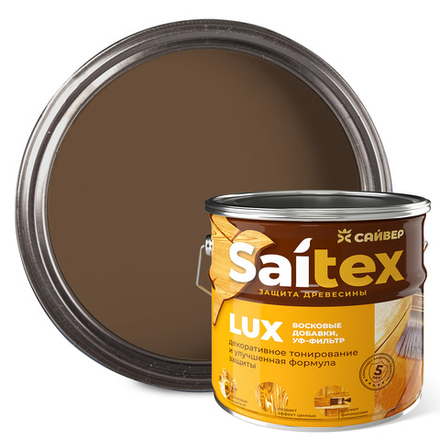 SAITEX LUX  ДЗС с воском и УФ-фильтром (глянцевый)  Дуб Европейский  3л (Сайвер)