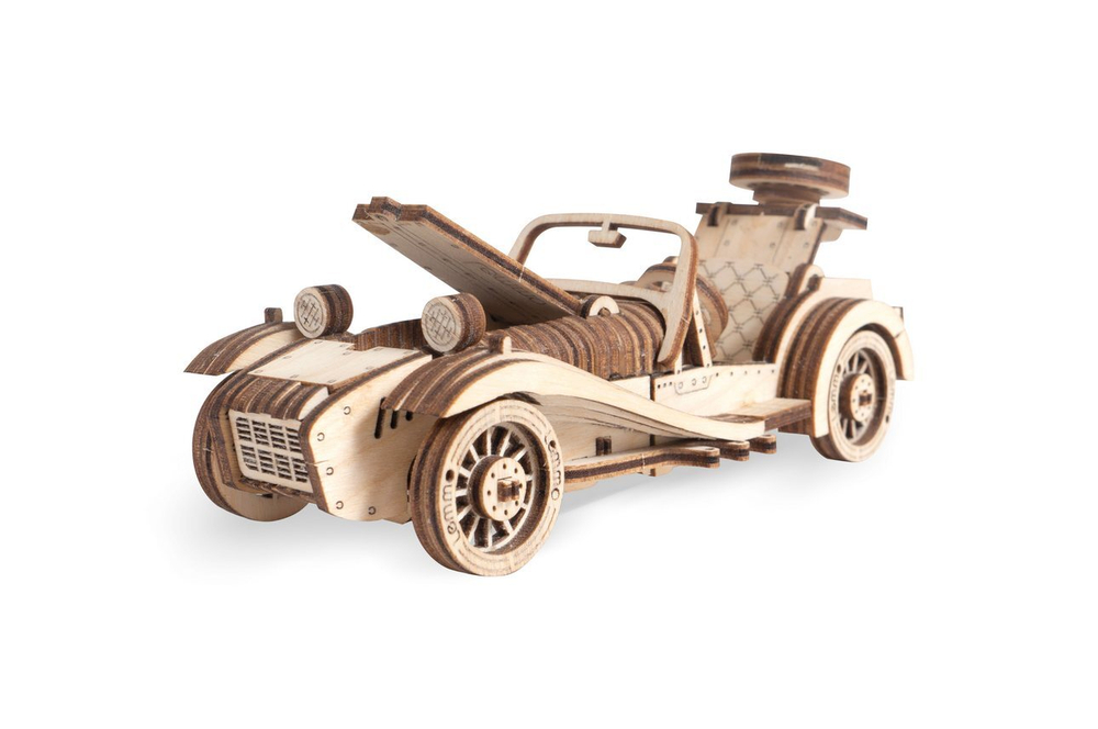 Автомобиль РОДСТЕР от Lemmo - Деревянный конструктор, 3D пазл, сборная модель