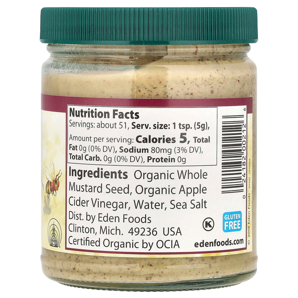 Eden Foods, органическая коричневая горчица с яблочным уксусом, 255 г (9 унций)