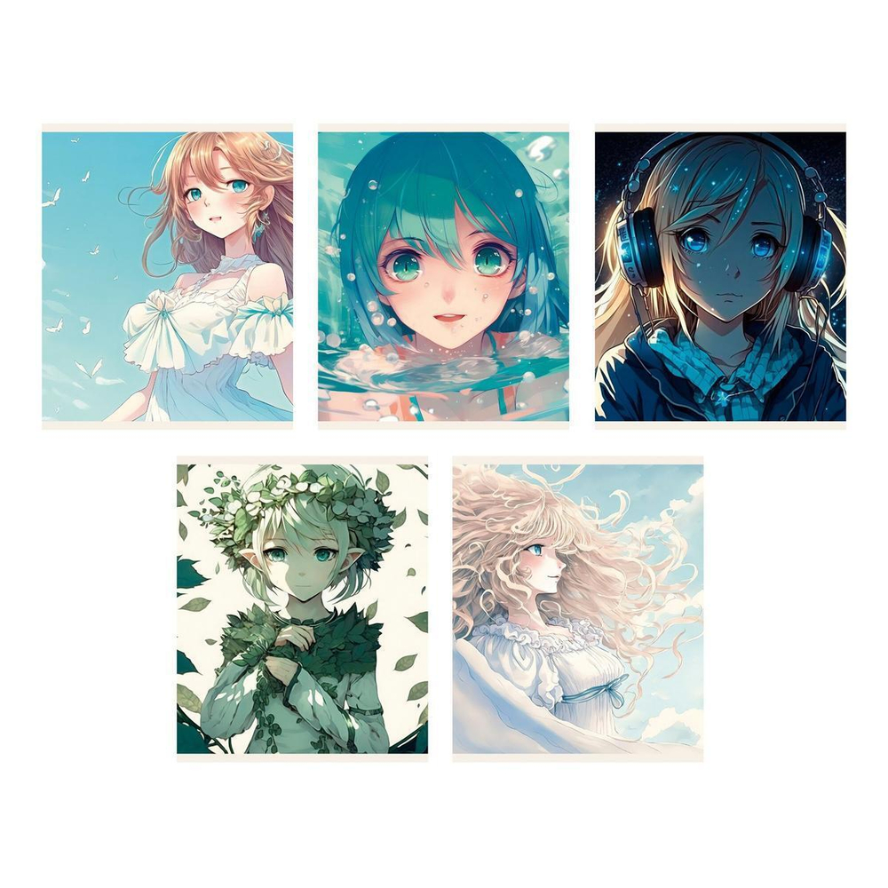 Тетрадь А5 48л клетка "Летние девушки" (Эксмо)