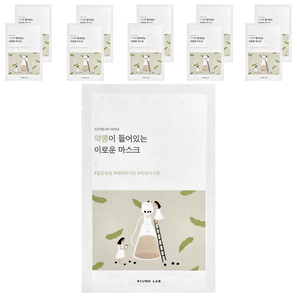 Round Lab, Соевая маска, 10 листовых масок, 27 мл (0,91 жидк. Унции) каждая