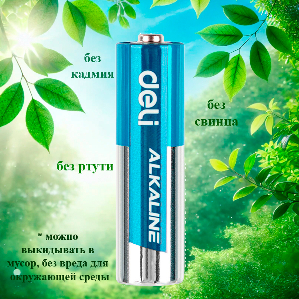 Батарейки DELI Alkaline, LR03, 1.5V, AAA, 4 штуки в блистере