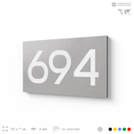 Номер на дверь 694, табличка на дверь для офиса, квартиры, кабинета, аудитории, склада, серая 120х70 мм, Айдентика Технолоджи