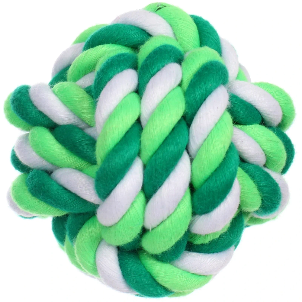 Игрушка - мячик для собак средних и мелких пород «КАНАТНЫЙ ИГРУЛИК», мультицвет, d-7см (лейбл)