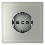 Розетка встраиваемая VOLTUM S70 с заземлением и защитными шторками, 16А, (сталь)