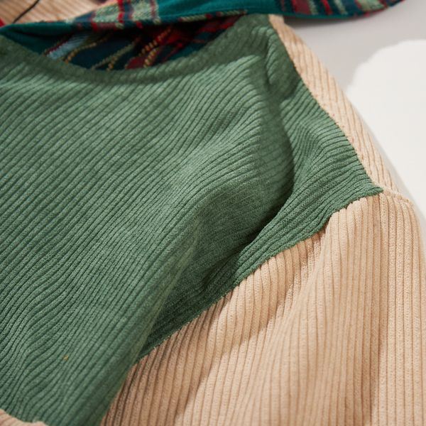 Рубашка Velvet Button Det Зелено-Песочная - фото 18