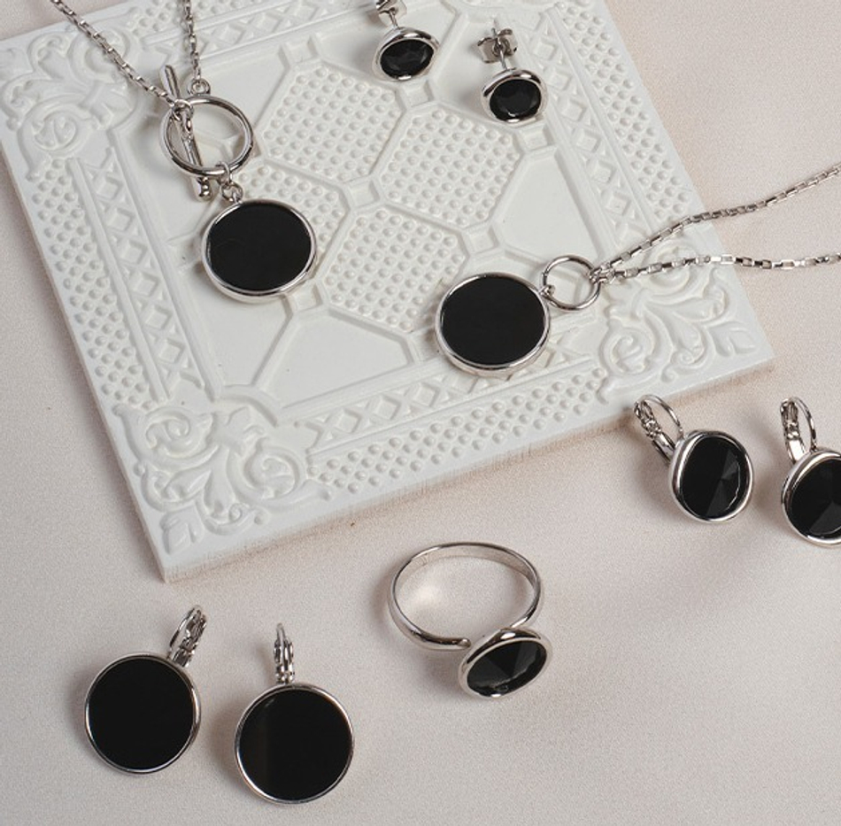 Серьги Fiore Luna Onyx A2010NM-E01.1 BW/S