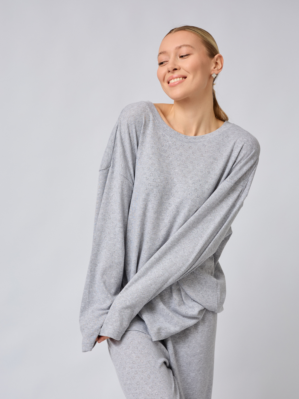 Пижама с брюками и лонгсливом " сердечки"