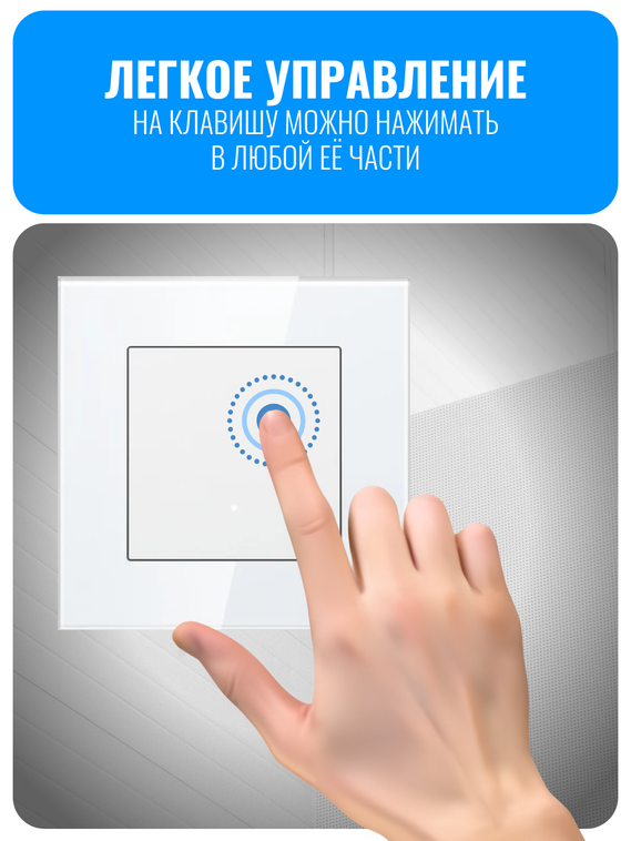 Умный кнопочный Wi-Fi выключатель Smart Aura серия Fusion без рамки