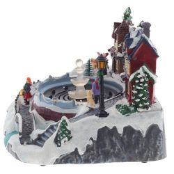 GAEM Фигурка декоративная "Рождество" (4 мелодии, подсвет, движ, фонтан 3xAA н/п, +USB), L26,5 W23 H19 см