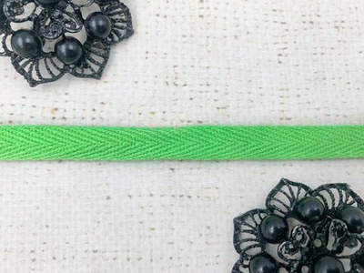 Лента киперная, хлопок, ш. 1 см, светло-травяной