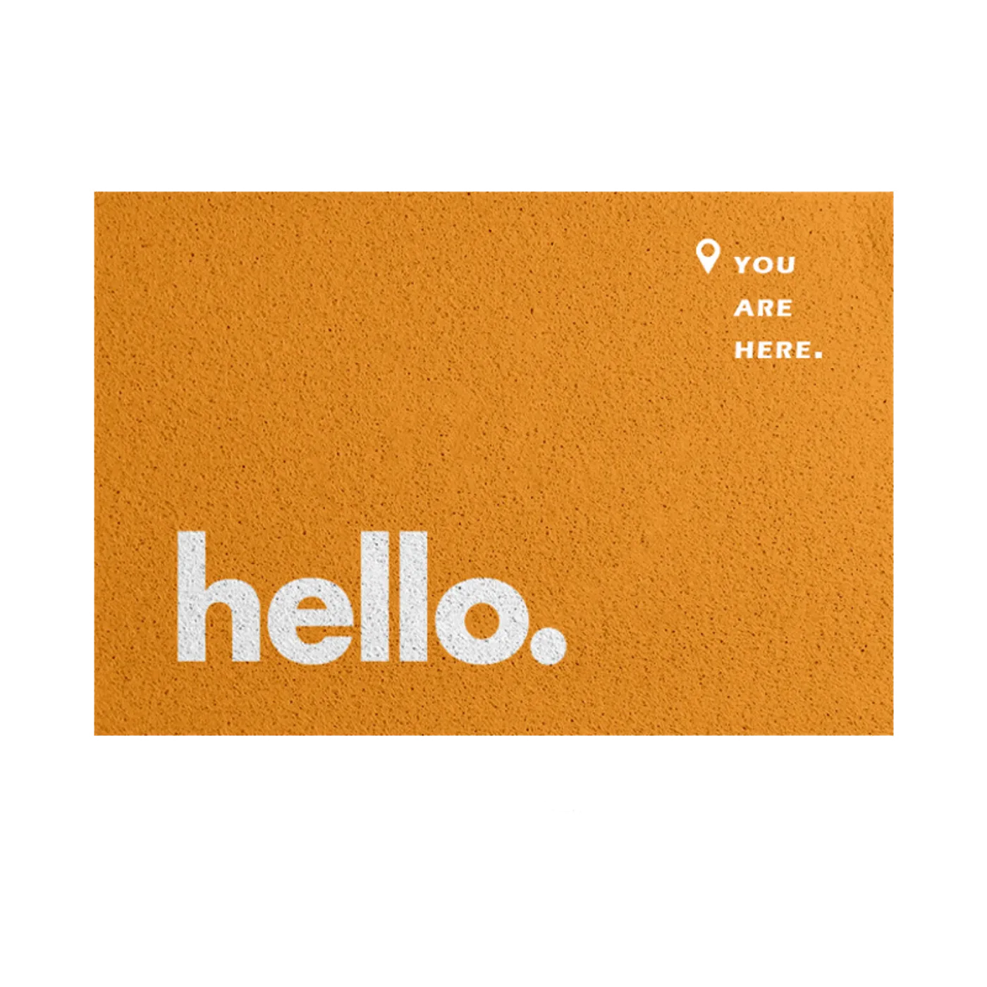 Коврик Hello придверный, оранжевый